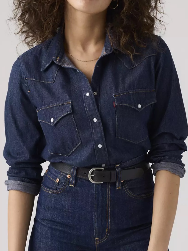 Levi's Dark Blue Denim Button-Down Shirt